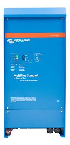 Victron Energy MultiPlus 2000VA 12-Volt Pure Sine Wave Inverter 80 amp Battery Charger, Compact