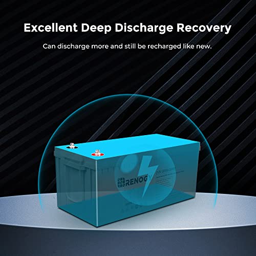 Renogy Deep Cycle AGM Battery 12 Volt 200Ah, 2000A Max Discharge Current, Maintenance-Free