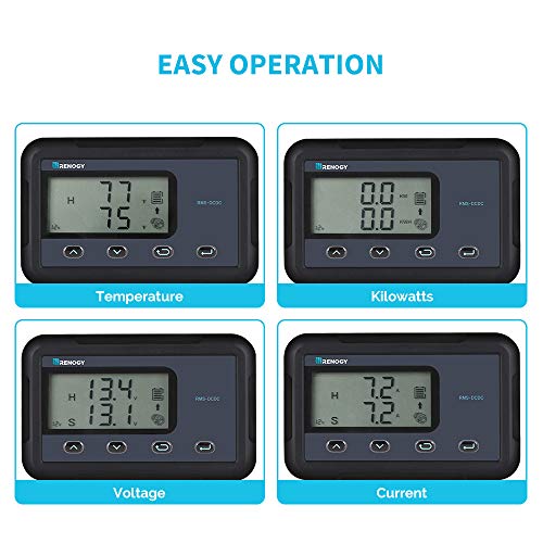 Renogy Monitoring Screen for 12V 30/50A DC MPPT on-board Battery Charger, Flush-mount with Backlit LCD, Real-time Tracking