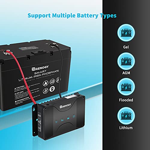 Renogy 12V 50A DC On-Board Input MPPT Charger for Gel, AGM, and Lithium Batteries Using Multi-Stage Charging, in RVs, Cars, Boats, Yachts, Recommended to Match with 60A ANL Fuse, w